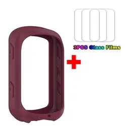 Solar Protective Case Cover + 3 PCS Glass Film Set voor Fiets GPS Siliconen Hoeik Protector