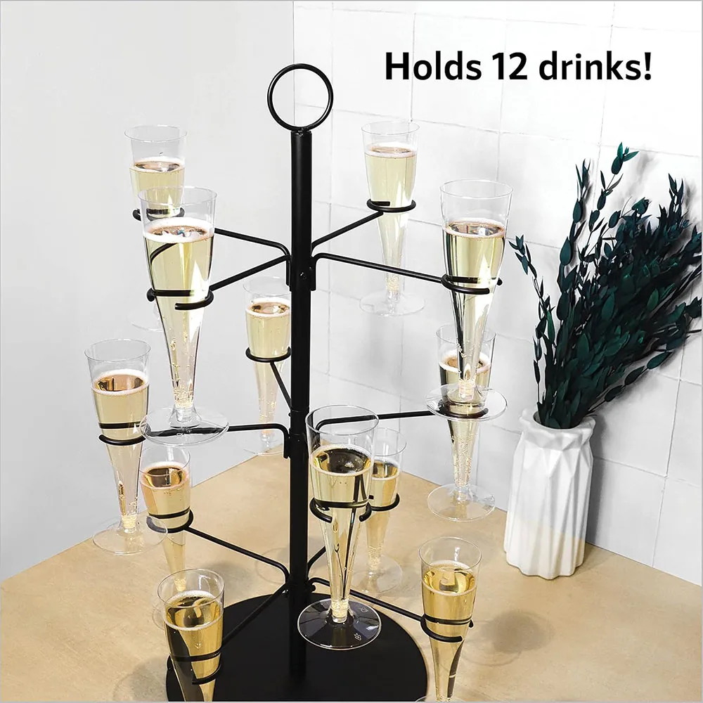 Party Drink Display Rack Ruiqas 3-Tier Metal Cocktail Tree Stand - 12 ...
