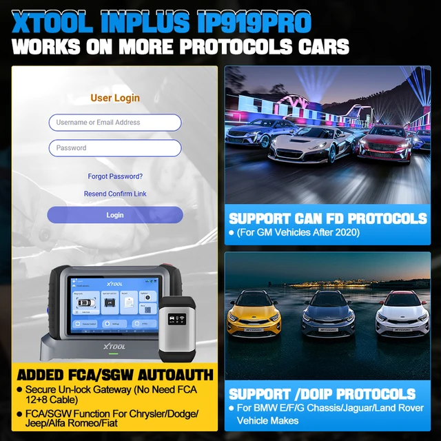 XTOOL INPLUS IP919PRO Car Diagnostic Scanner Automotivo Tools ECU Coding Programming 42 Service CANFD DOIP Topology FCA AutoAuth 6