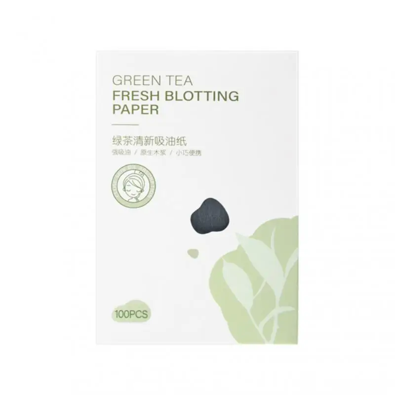 Face Oil Absorbing Paper Green Tea Facial Oil Blotting Sheets 100sheets/pack