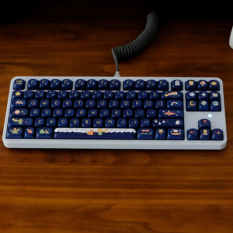 

PBT Keycaps Dye Sublimation Mechanical Keyboard Keycap,Little Prince Theme 129 Keys MOA Profile Keycap for MX Switch Fittings