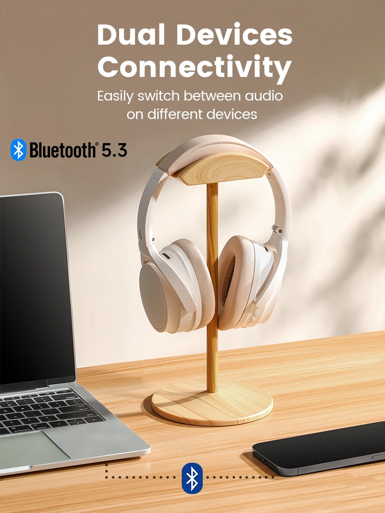 Edifier Wh700nb Fones de Ouvido sem Fio com Cancelamento de Ruído Ativo Bluetooth 5.3 Conexão Multiponto Fones de Ouvido Dobráveis 68h de Reprodução - Image 4