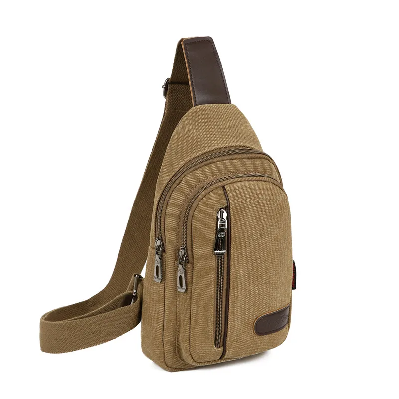 Fashionable Street-Style Canvas Crossbody Bag for Men Single Shoulder Satchel Trendy Korean Version Small Chest Bag 2026 New ...