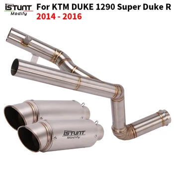Slip On For KTM DUKE1290 Super Duke 1290 R 2014 - 2016 Motorcycle Exhaust Middle Link Pipe Double Muffler Escape Moto Modified