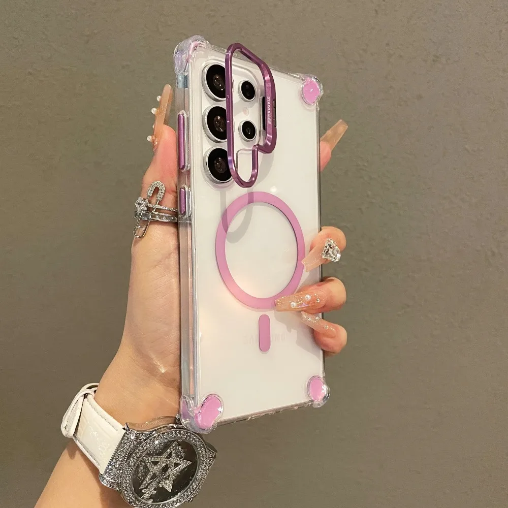 Magnetic Charge Phone Case with Flip Stand and Enhanced Protection