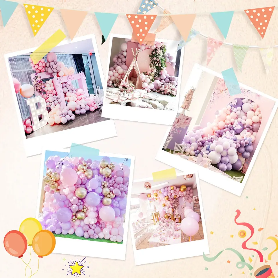 Paarse Ballonboogset - 106st Ballonslingerset met Lila Ballonnen Metallic Paarse Ballonnen Confetti Ballonnen, Verjaardags Voor Meisjesverjaardag Bruidsfeestje Babyborrel Verjaardag Valentijnsdag