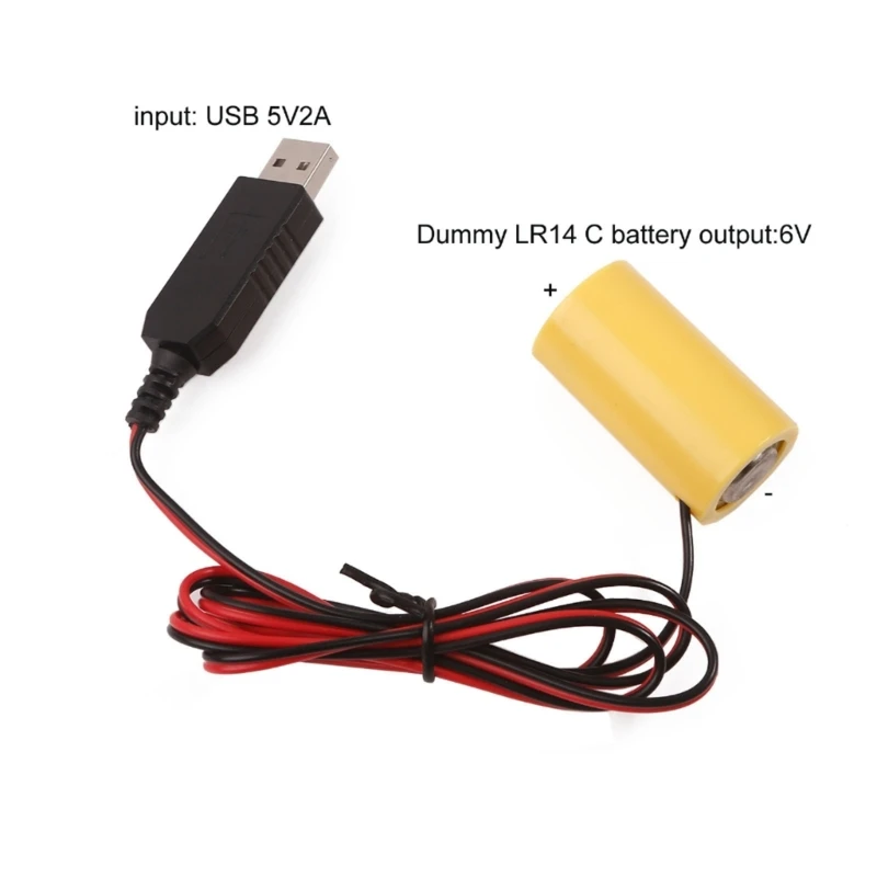 E9LB LR14 C 배터리 제거기 USB 전원 공급 장치 케이블 LR14 C 배터리 4개 교체 1.5V 배터리 4개 교체