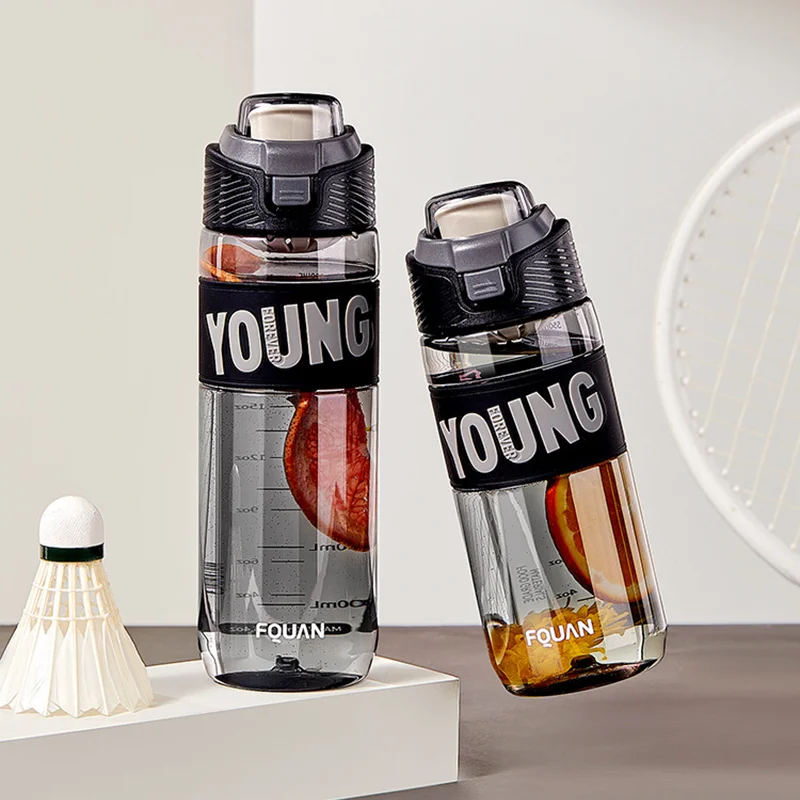 

New Sport Water Bottle 640/780ml Portable Tritan Plastic Water Bottles With Lid Filter For Outdoor Transparent Drinkware