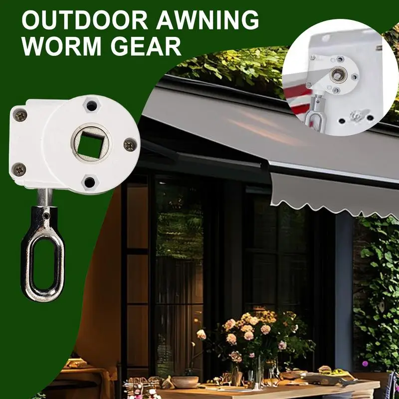 Outdoor Crank Gear Drive Awning Worm Gear Yard Lawn Balcony Patio Aluminum Alloy Awning Gearbox Canopy Accessories