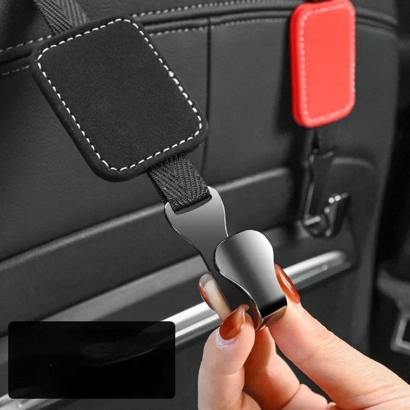 2Pcs/Set Multi-purpose Hanger For Travel Kitchen Car Mounted Metal Suede Hidden Seat Back Hooks 4