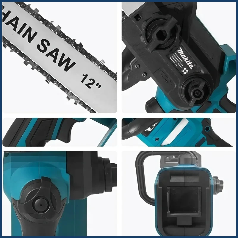 마키타 18V 브러시리스 전기 체인톱 7000RPM 600W 무선 휴대용 전기톱 정원 가지치기 전동 공구