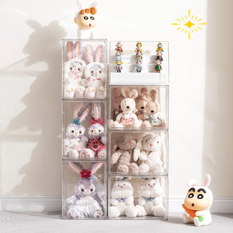 Zerodeko Box Transparent Storage Bucket Plush for Dolls Stuffed Animals for  Kids Clear Display Case Plastic Storage Boxes Clear Acrylic Display Case