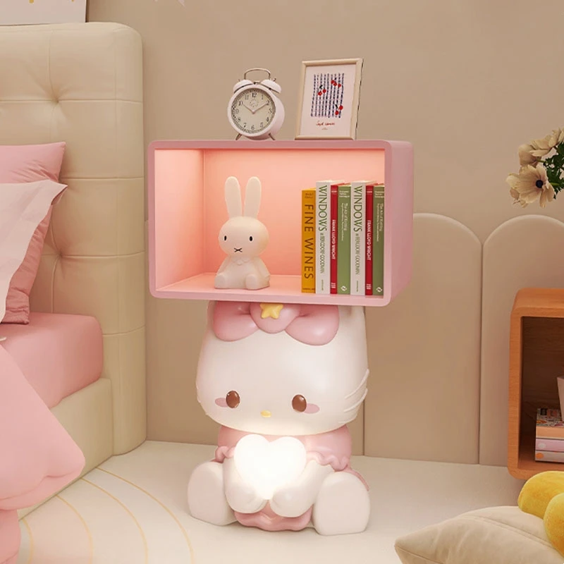 Home Decor Cat Statue Bedside Table Floor Decor Home Furniture Animal Sculpture Nightstands Bedroom Furniture Small Storage Rack