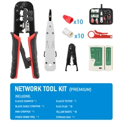 Versatile Ethernet Network Cable Crimper, Cutter, and Stripper Tool (Premium)