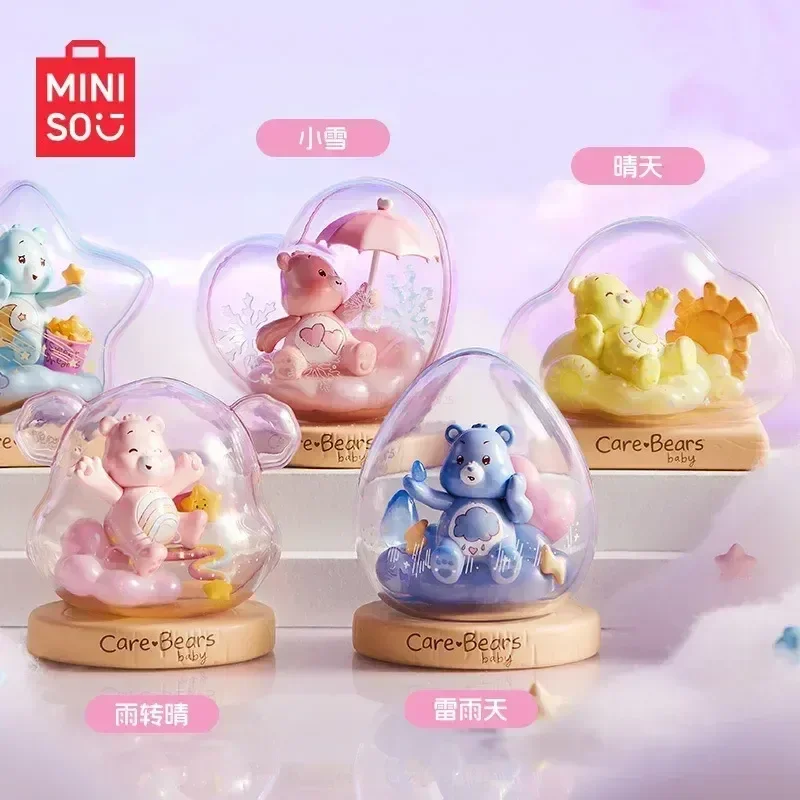 

Miniso Care Bears Blind Box Weather Forecast Series Blind Anime Peripheral Figures Cartoon Decorative Tabletop Ornaments Gift
