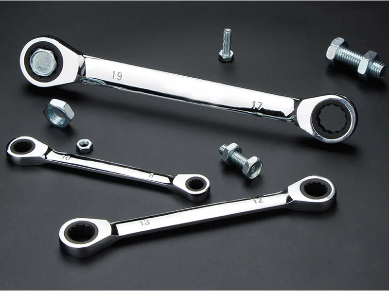 1-teiliger Ratschenschlüssel mit Doppelkopfring, Ratschenschlüssel-Set aus Chrom-Vanadium-Stahl für Autoreparaturwerkzeuge – Detail 15