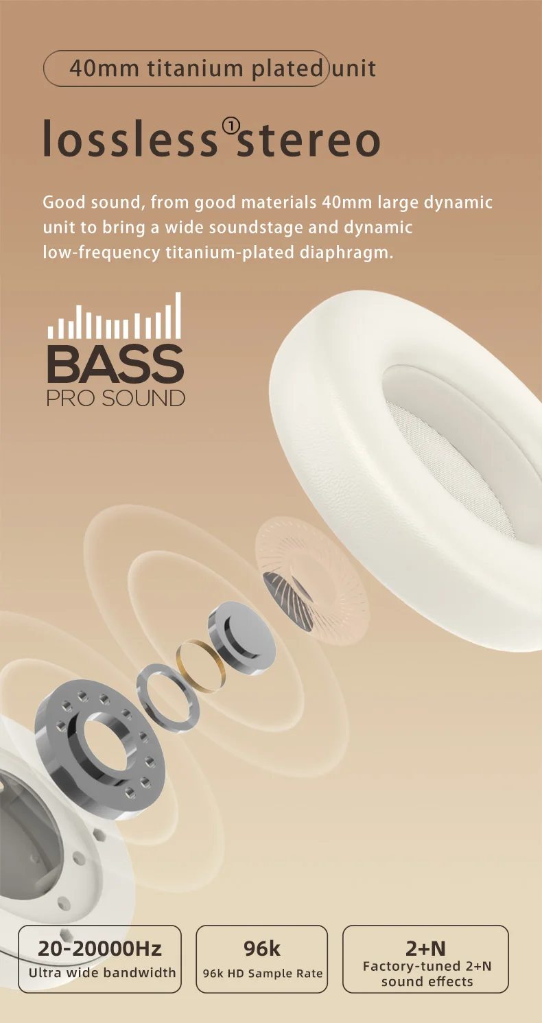 Active Noise Cancellation Headphone Bluetooth 5.3 Air Folding Design Wireless Headset Pods Pro Max for Apple Iphone dluetooth