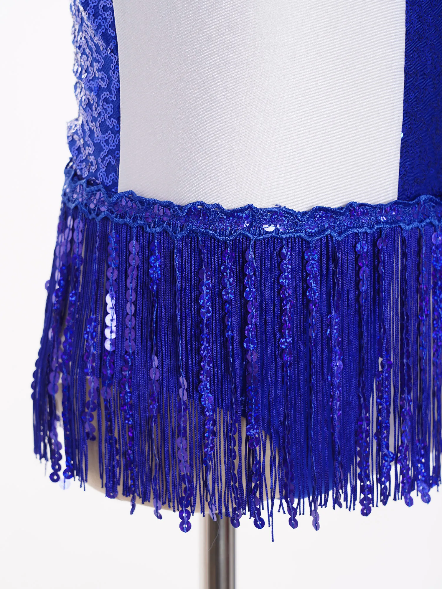 Teenager Mädchen ärmellose glänzende Pailletten Quaste Latin Jazz Dance Trikot Cha-Cha Samba Rumba Tango Skating Gymnastik Body Kleid – Detail 28