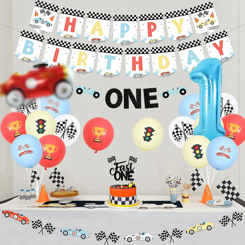 First Lap Around Track Party Race Car 1st Birthday Party Decor Kit ...