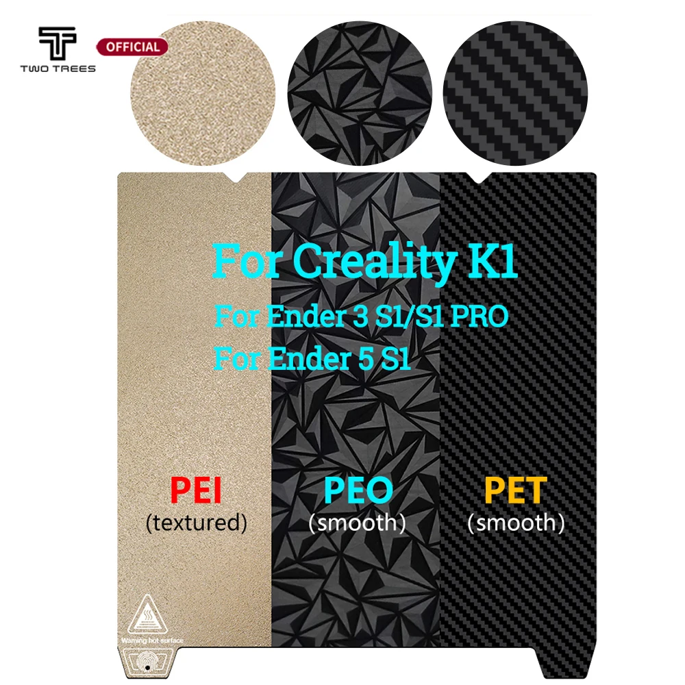 Creality-double 3d Printing Diamond Plate Folha Cama Aquecida Peo Pet Pei Peças para Ender s1 Pro k1 Max 235×235 mm k1 Max