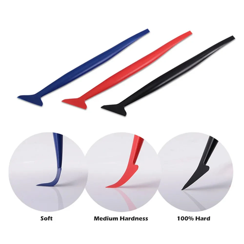 3Pcs Car Stickers Hardness Wrap Vinyl Tools Micro Squeegee Scraper Car Micro Gasket Squeegee Film Wrapping Scraper car wrapping tools vinyl squeegee window tinting squeegee automotive film tools