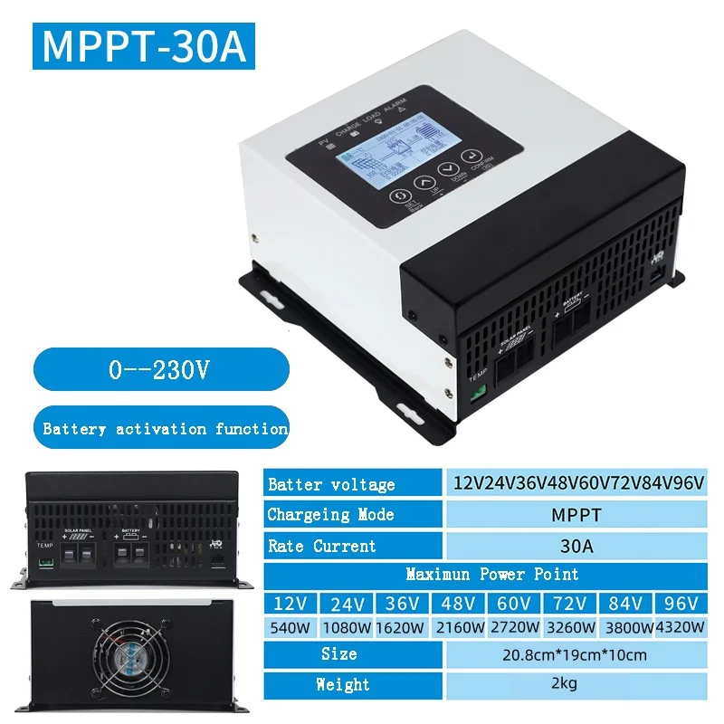 230VDC 12V 48V 60V 72V 84V 96V MPPT Solar Charge Controller Ship From EU warehou