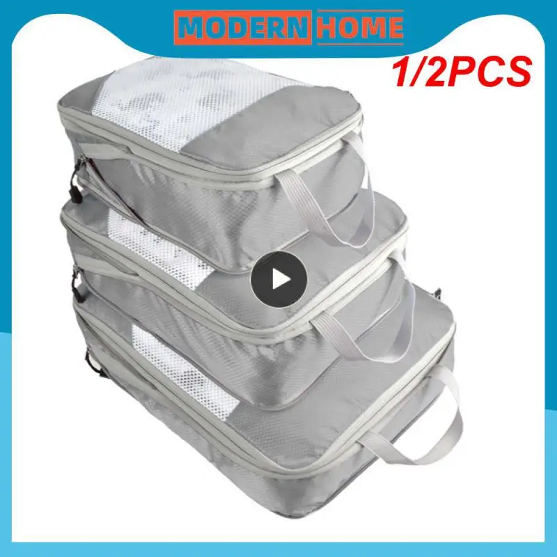 

1/2 шт. новая Вместительная дорожная сумка для хранения, компрессионная упаковка, кубический Складной Водонепроницаемый чемодан, нейлоновая Портативная сумка для багажа
