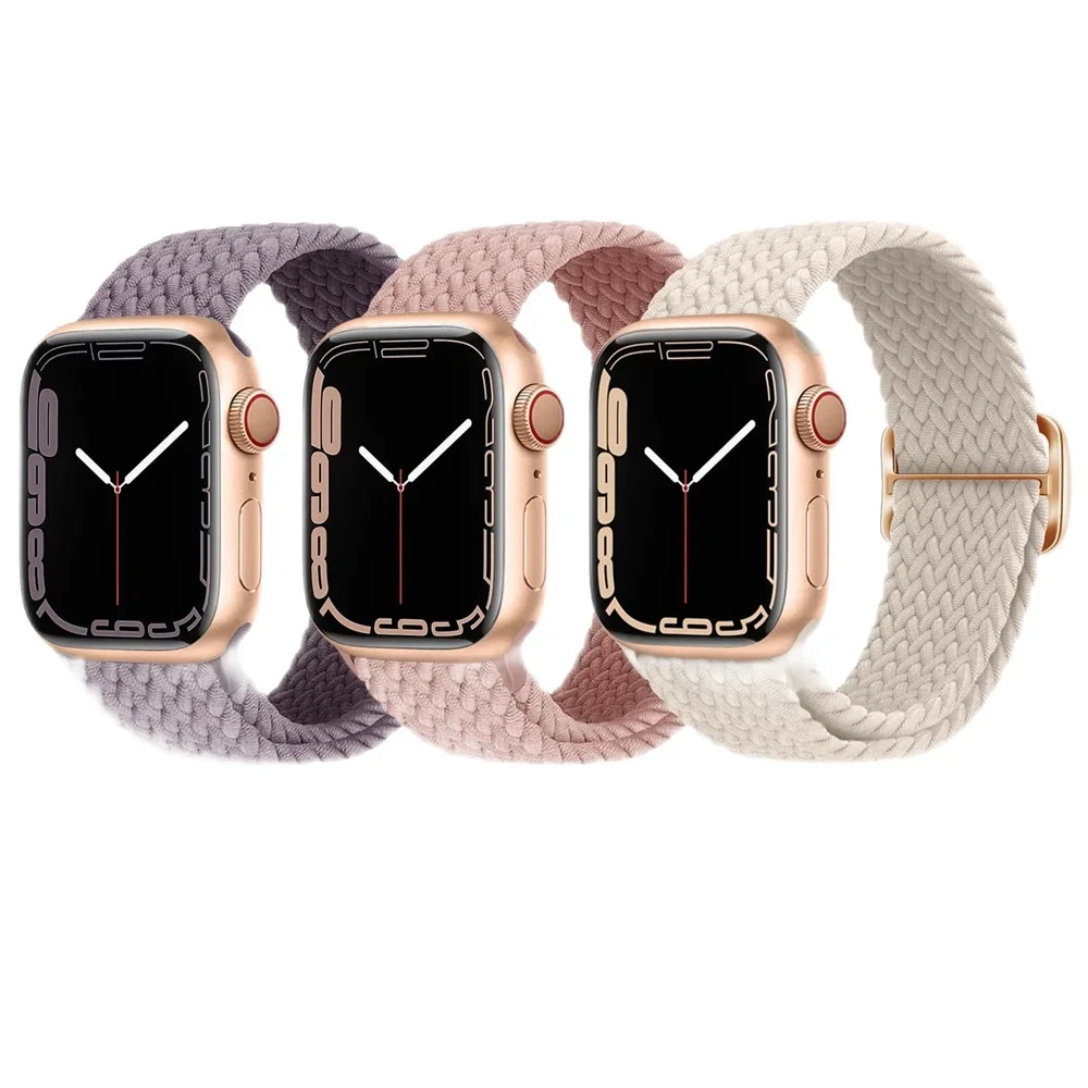 Geflochtene Solo Loop für Apple Watch Ultra Band 40 mm 44 mm 41 mm 38 mm 49 mm 45 mm elastisches Nylonarmband iWatch Serie 9 8 7 3 SE Armband – Detail 2