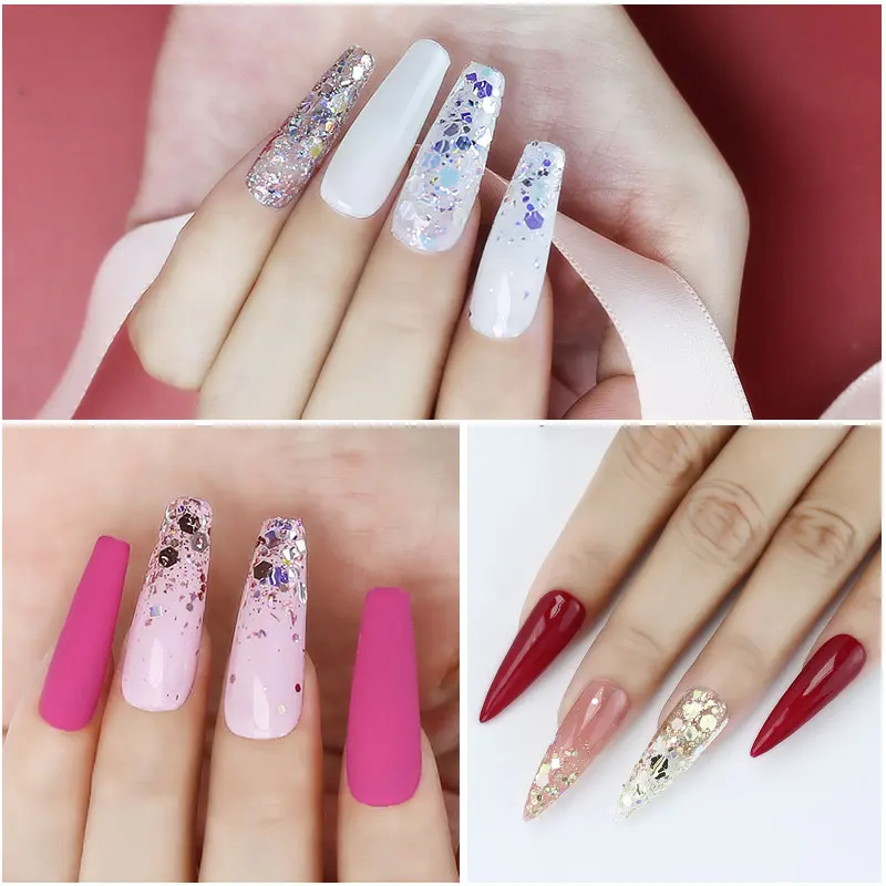 Arte Clavo Holographic Nail Glitter Sequins 3D Glitter Powder Mermaid Sequins Flakes Mixed Mermaid Hexagon Spangles For Maincure