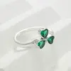 925 Sterling Silver Sparkling Hoops Ring Love Heart For Women Fashion jewelry Firefly Clover ring Party Anniversary Fine Gifts 2