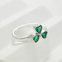925 Sterling Silver Sparkling Hoops Ring Love Heart For Women Fashion jewelry Firefly Clover ring Party Anniversary Fine Gifts 2