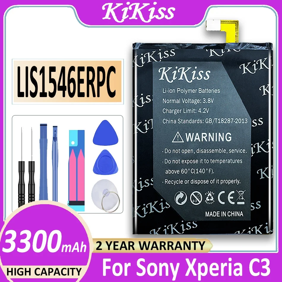 

Оригинальный аккумулятор KiKiss C3 T3 LIS1546ERPC 3300 мАч аккумулятор для Sony Xperia C3 T3 S55T S55U D2502 D2533 M50W D5103 аккумулятор + Инструменты