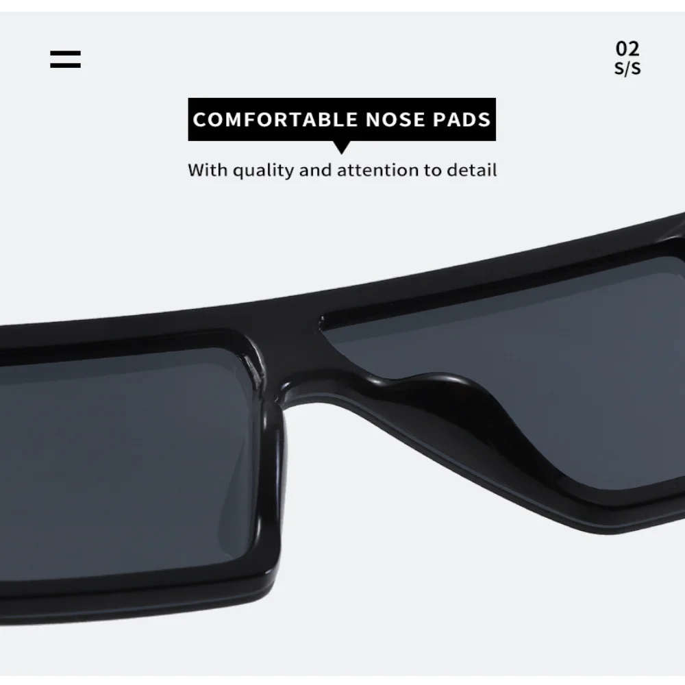 Übergroße Sonnenbrille mit Spiegelgläsern, Designer-Sonnenbrille, quadratische Form für Herren, Freizeitkleidung, Alltagsgebrauch – Detail 6