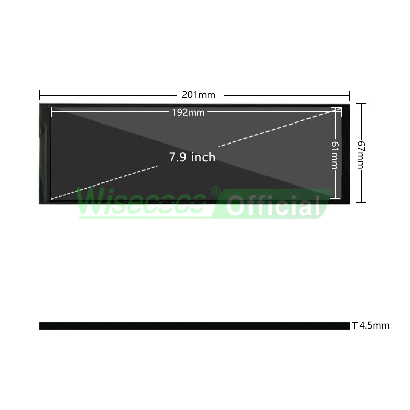 Wisecoco 7.84 Polegada Mini Secundária Tela pc Aida64 480x1280 Ips Sub Monitor Vertical Stretch Bar Suporte Raspberry pi - Imagem 4