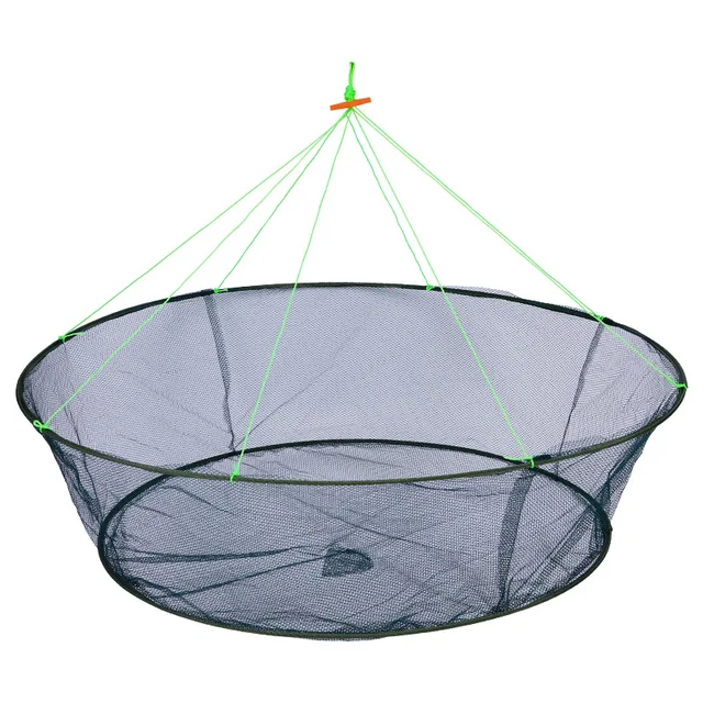 Foldable Drop Net Fishing Landing Traps Cage Catcher Prawn Bait Crab Shrimp Pier Harbour Pond Mesh for Vertical Shore Use 2