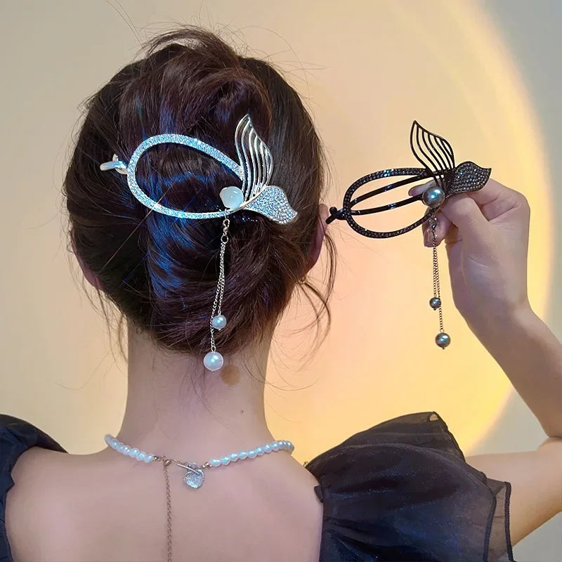 Pinza capelli senza molla con pendente e code da sirena con brillantini 58 S9cde0d72543e45bf867e8b3eae8cc850f