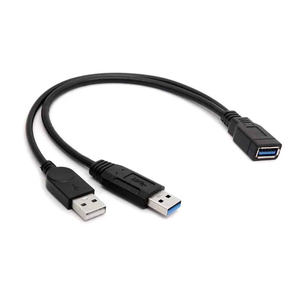 추가 전원 데이터 분배기 익스텐션 케이블, USB 3.0 암-듀얼 USB 수 데이터 Y 분배기, 익스텐션 케이블 코드