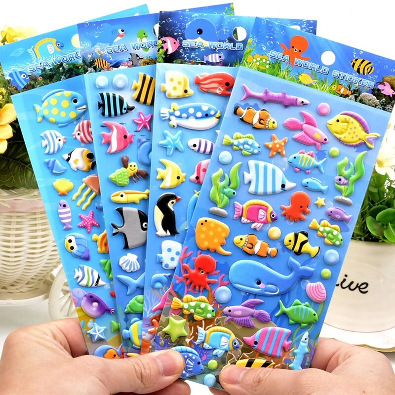 1Sheet Kids 3D Scrapbooking Stickers Puffy Bulk Stickers for Girl Boy