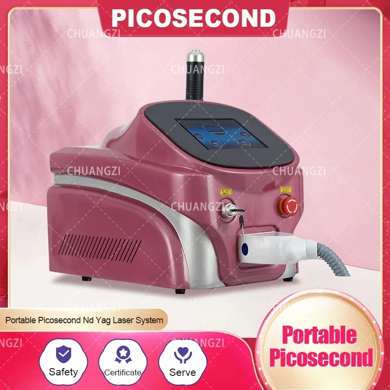 

Portable ND YAG Laser Micro Picosecond 532 755 1064nm Q Switched Tattoo Removal Skin Rejuvenation Skin Whitening Machine