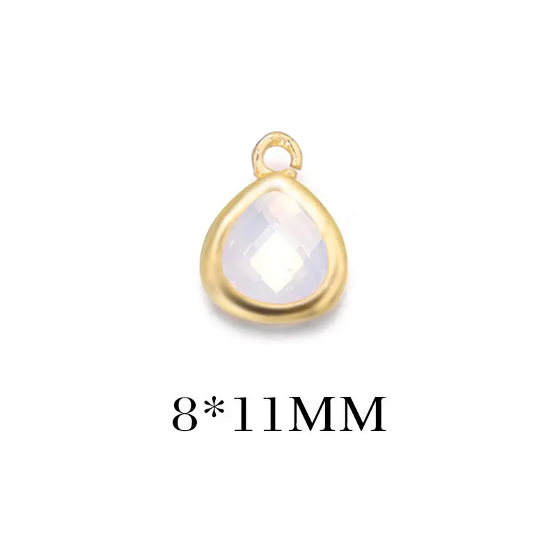 Colgantes de Encanto de Triángulo de Vidrio y Metal de Alta Calidad Accesorios de Joyería de Colorido Bronce Dorado Champán 4PCS 8x11MM 10x13MM - details 15