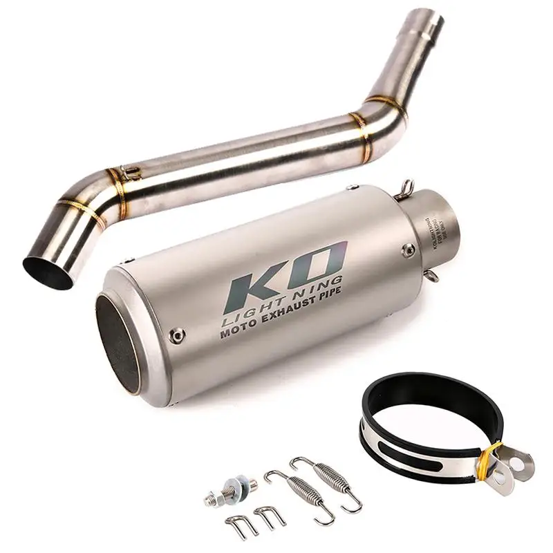 

Motorcycle Exhaust Muffler Tube Mid Link Pipe Slip On For CFMOTO 400NK 650NK All Year Without DB Killer Stainless Steel 51mm