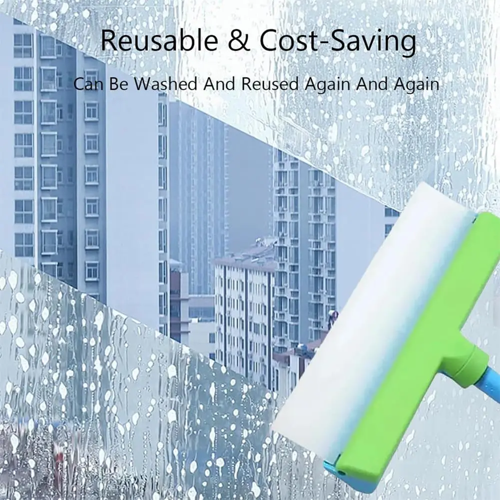 Window Squeegee Recyclable Silicone Window Cleaning Scraper Kit for Shower Glass Doors Mirrors Car Windows and Home Accessories