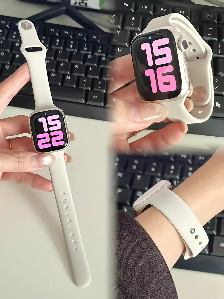 สายนาฬิกาซิลิโคนยืดหยุ่น สำหรับ Apple Watch ทุกรุ่น