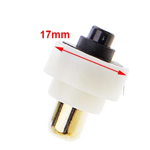 2 Interrupteurs à Bouton Poussoir Pour Lampe Torche LED – 17mm – ON/OFF – Neufs