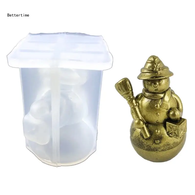 

B36D 3D Stereo Christmas Snowman Ornament Crafts Silicone Mold Suitable for Epoxy Resin Diy Crafts Jewelry Making Home Decor