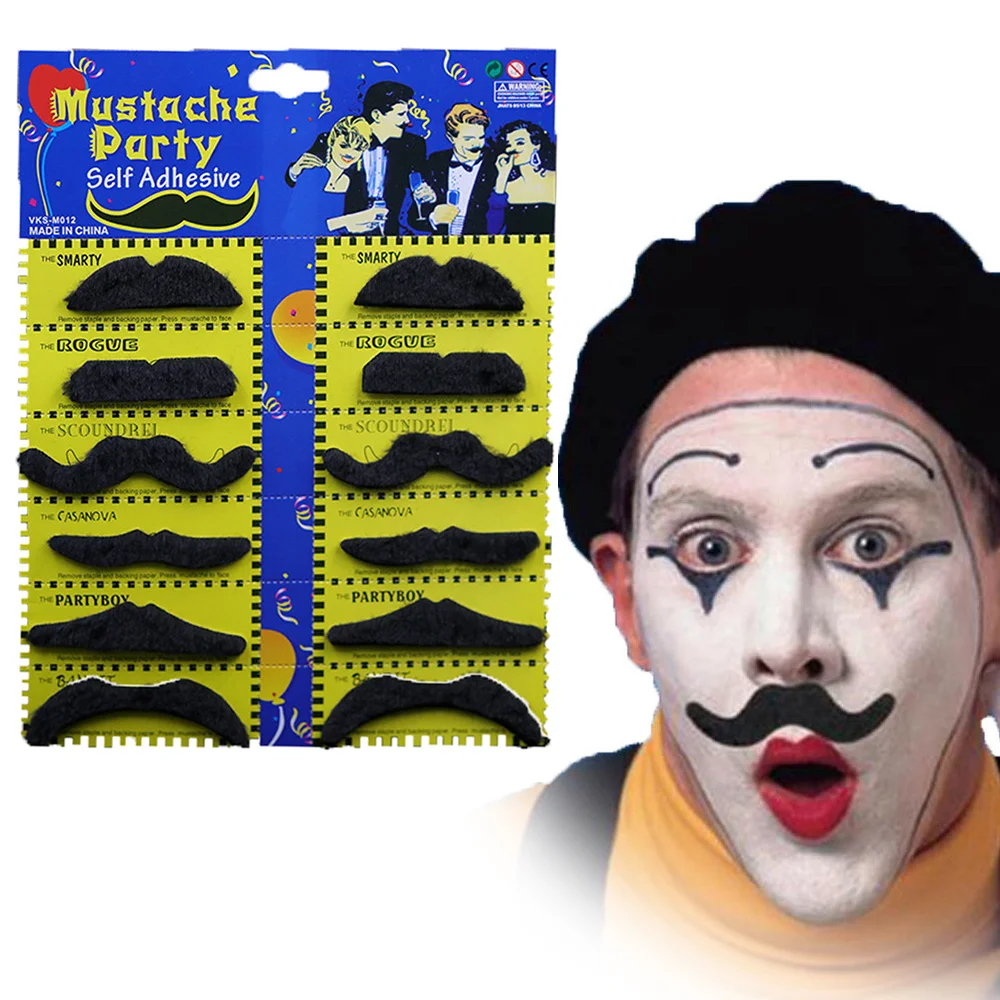 JOY-ENLIFEFunny Costume Pirate Party Mustache Cosplay Fake Moustache Fake Beard 1/2/3PCS For Kids Adult Halloween Party