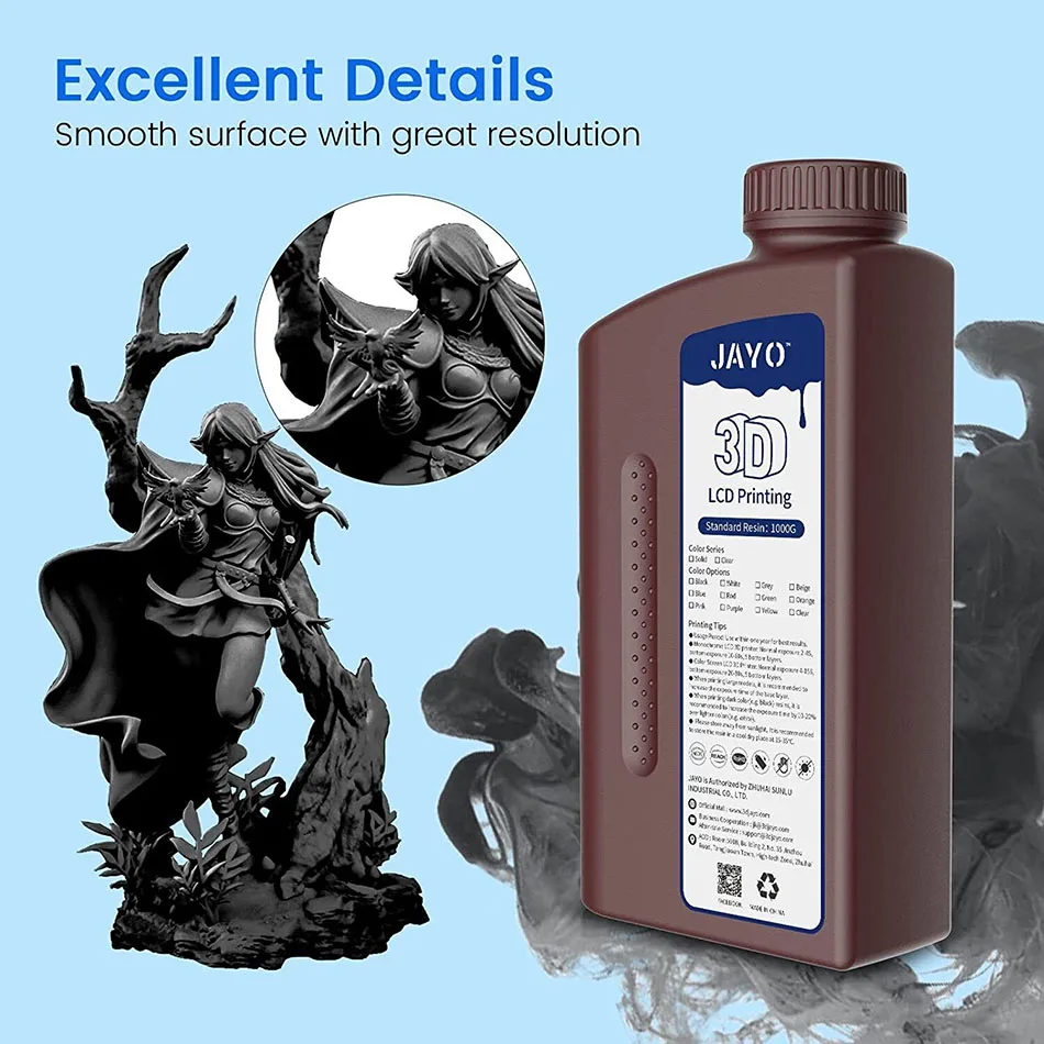 Jayo Sunlu3d Impressora Resina de Baixo Encolhimento Resina de Fotopolímero Padrão para Impressoras Lcd 3d Cura uv 2k 4k 6k 8k 405nm 1kg - Imagem 5
