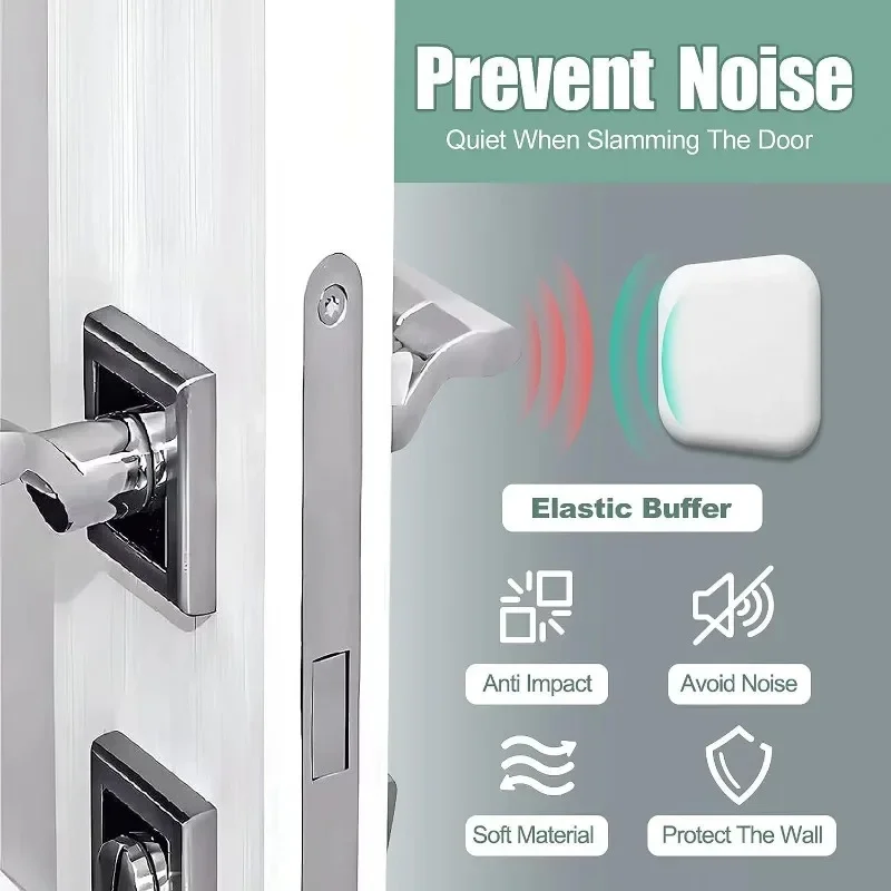 Door No Drill Door Stopper Silicone Handle Home Improvement Cushion Self-adhesive Silent Mat Shockproof Protective Decoration