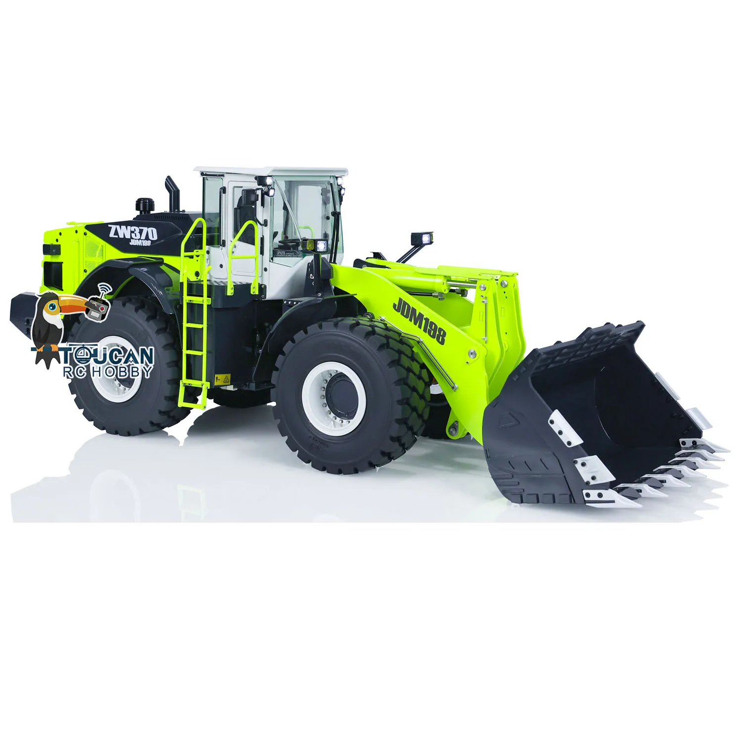 1/14 ZW370 Metal RC Hydraulic Loader JDM-198 Controlled Construction Truck 2-Speed Transmission Vehicle PNP Cars Toys for Boy 4