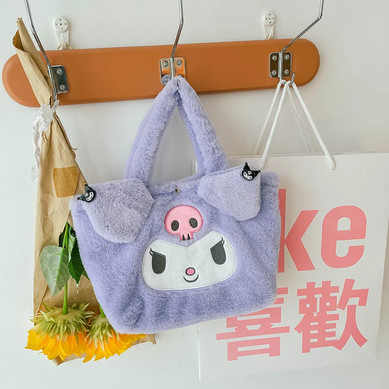 Sanrio Cinnamoroll Kawaii Plush Bag Anime Kuromi For Girls Mymelody Cinnamoroll Fashion Handbags Cartoon Cute Bags Children Gift Women Handbags